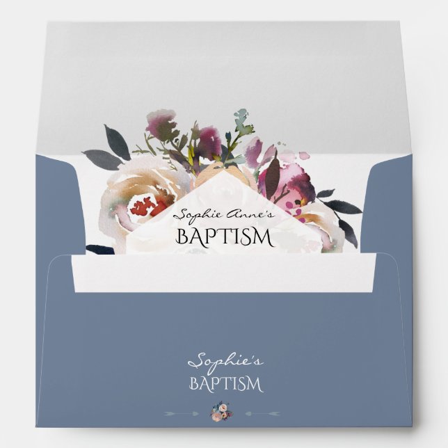 Enveloppe Baptême géométrique bleu rose pâle (Dos (Bas))