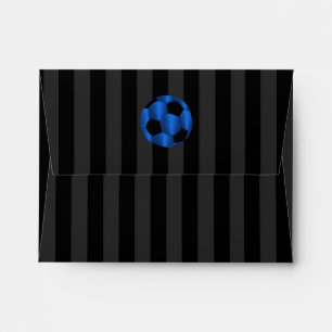Enveloppe Bar Mitzvah Bleu et Black Soccer Ball