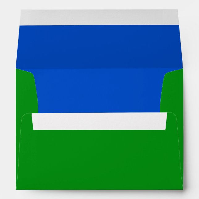 Enveloppe Bar Mitzvah Bleu et vert sur n'importe quelle coul (Dos (Bas))