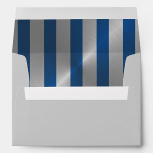 Enveloppe Bar Mitzvah Blue et Silver Stripe Star de David
