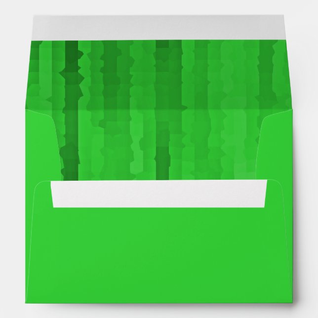 Enveloppe Bar Mitzvah Bright Green Techno Streaks (Dos (Bas))