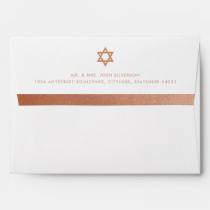 Enveloppe Bar Mitzvah Copper Stripe Adresse de retour