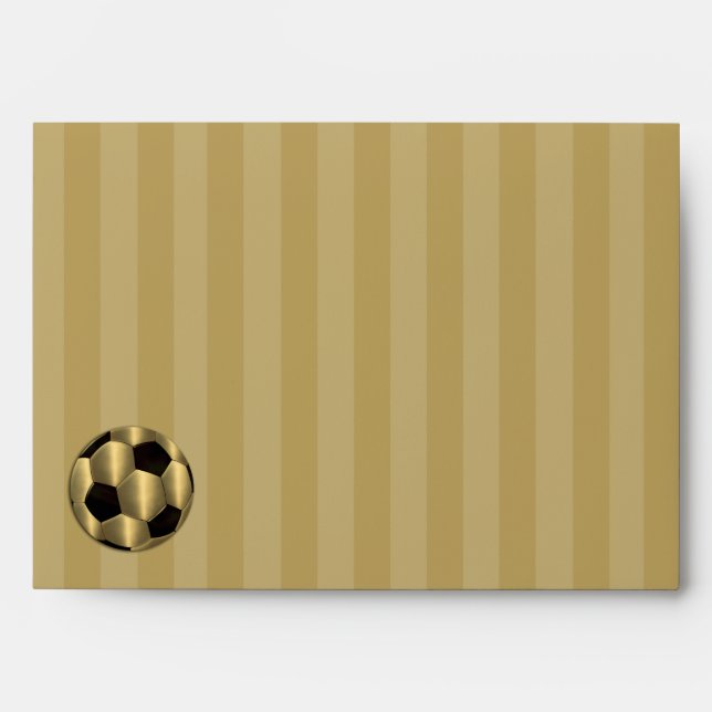 Enveloppe Bar Mitzvah Gold et Black Soccer Ball (Devant)