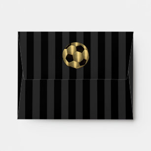 Enveloppe Bar Mitzvah Gold et Black Soccer Ball
