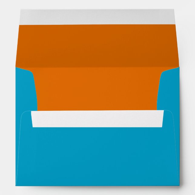 Enveloppe Bar Mitzvah Orange et Turquoise sur n'importe quel (Dos (Bas))