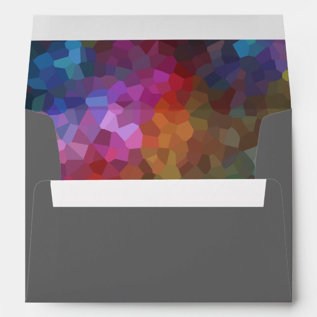 Enveloppe Bar Mitzvah Rouge violet bleu gris abstrait Design (Dos (Bas))
