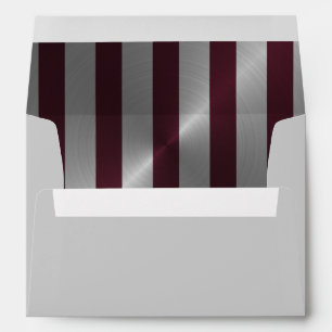 Enveloppe Bar Mitzvah Wine and Silver Stripe