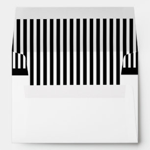 Enveloppe Barbe Bash rayé noir et blanc PARTY