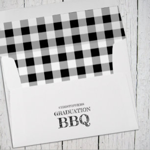 Enveloppe Barbecue de fin d'études Gingham