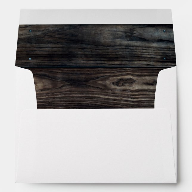 Enveloppe Barn Wood Lined Return Adresse Mariage (Dos (Bas))