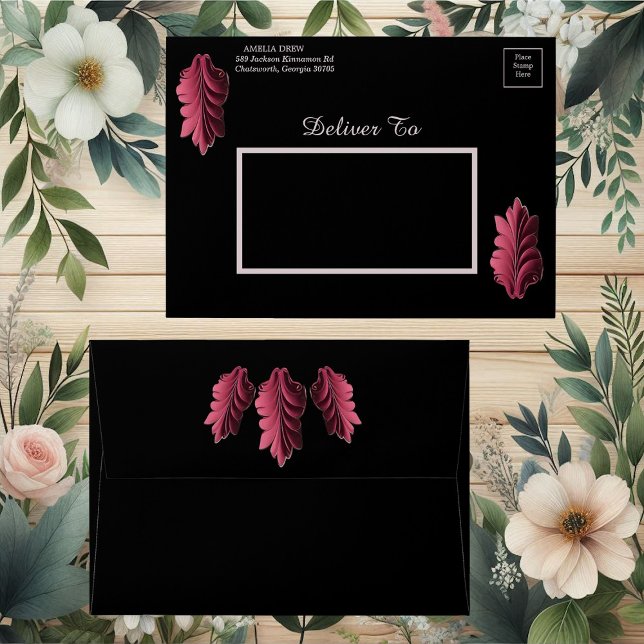 Enveloppe Baroque Elegance Floral Motifs Acanthus Swirls  (Baroque Elegance Floral Motifs Acanthus Swirls Envelope)