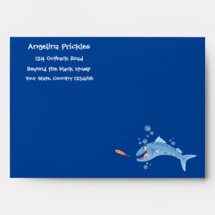 Enveloppe Barracuda poisson affamé de la pêche dessin animé