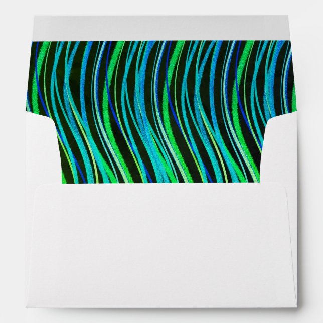 Enveloppe Barre Mitzvah Blue Neon Green Prière Shawl (Dos (Bas))