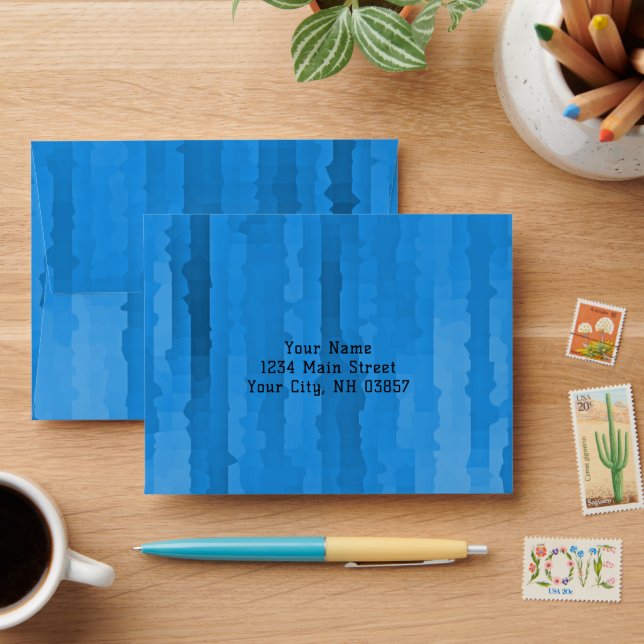 Enveloppe Barre Mitzvah Blue Techno Streaks (Desk)