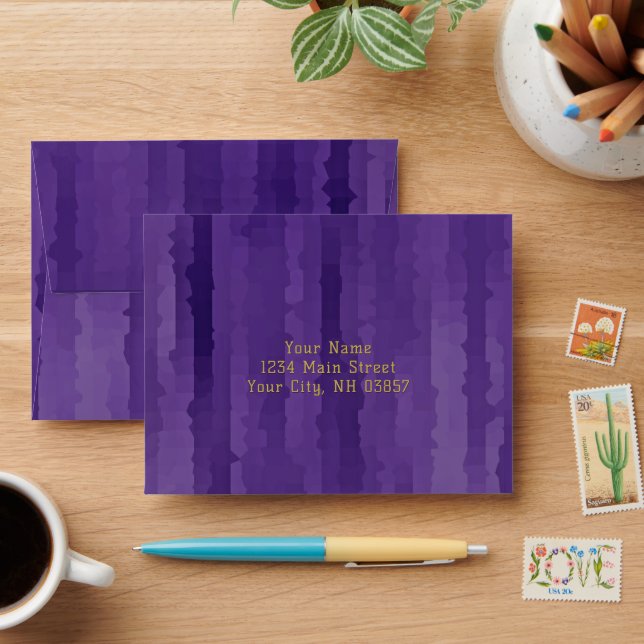 Enveloppe Barre Mitzvah Purple Techno Streaks (Desk)