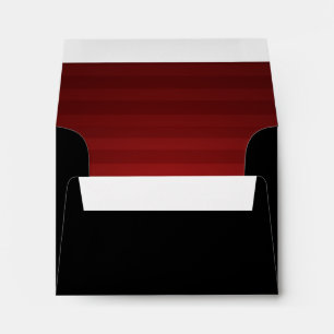 Enveloppe Barre Mitzvah Rouge et Noir Frappes horizontales