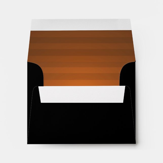 Enveloppe Barre Mitzvah rouille et bandes horizontales noire (Dos (Bas))