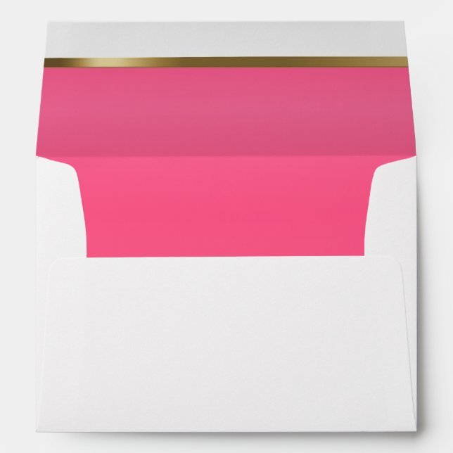 Enveloppe Barre rouge et or avec texte de script (Dos (Bas))