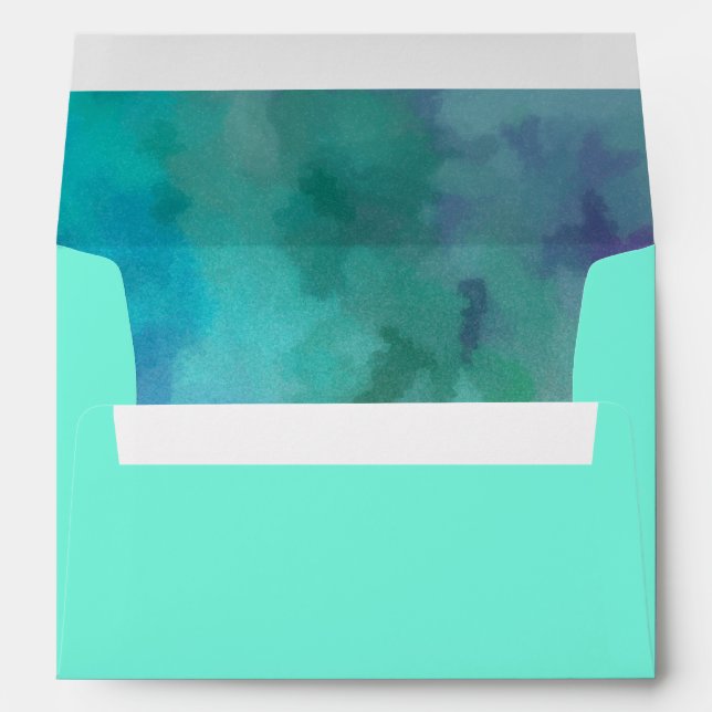 Enveloppe Bat mitzvah Aqua et étoile bleue de David (Dos (Bas))