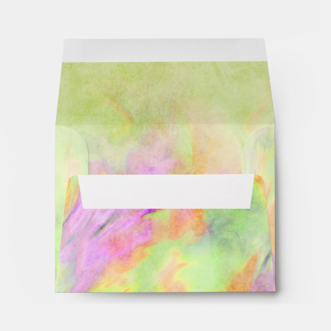 Enveloppe bat mitzvah Lime Green Tie Dye (Dos (Bas))