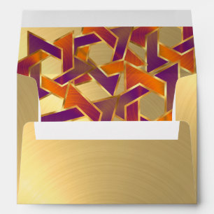Enveloppe Bat mitzvah orange violet étoile de David N'import