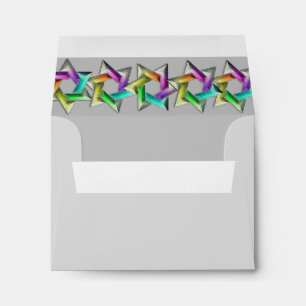 Enveloppe Bat mitzvah Rainbow Star sur n'importe quelle coul