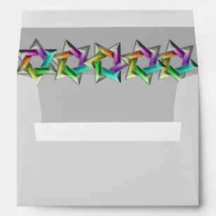 Enveloppe Bat mitzvah Rainbow Star sur n'importe quelle coul