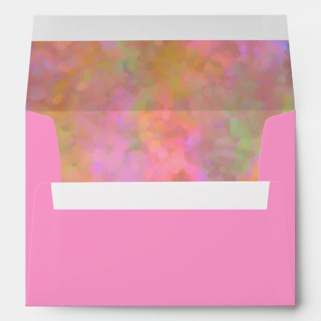 Enveloppe Bat mitzvah Résumé Design en rose (Dos (Bas))