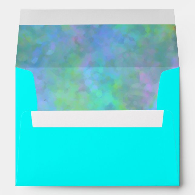 Enveloppe Bat mitzvah Résumé Design en Turquoise (Dos (Bas))