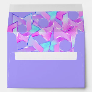 Enveloppe Bat mitzvah rose violet bleu étoile de David
