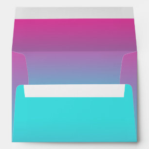 Enveloppe bat mitzvah Turquoise à Rose Ombre