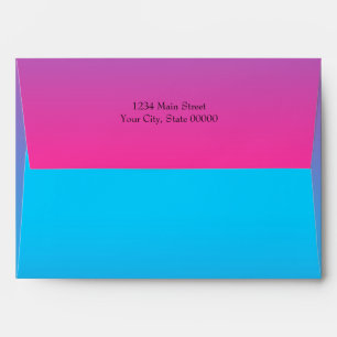 Enveloppe Bat mitzvah Turquoise à rose Ombre avec étoile