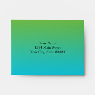 Enveloppe Bat mitzvah Turquoise à Vert Ombre avec étoile