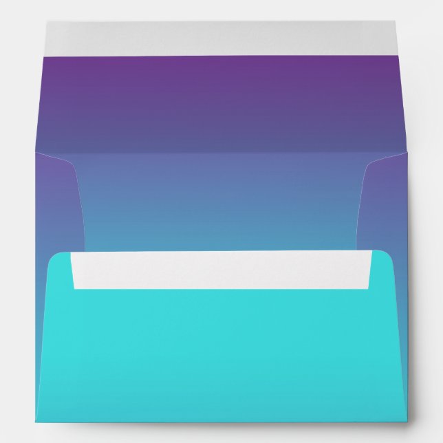 Enveloppe bat mitzvah Turquoise à Violet Ombre (Dos (Bas))