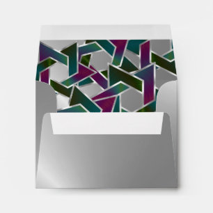 Enveloppe Bat mitzvah violet Turquoise étoile de David sur n
