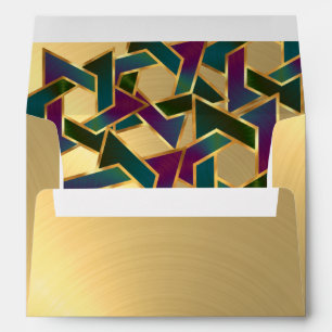Enveloppe Bat mitzvah violet Turquoise étoile de David sur n