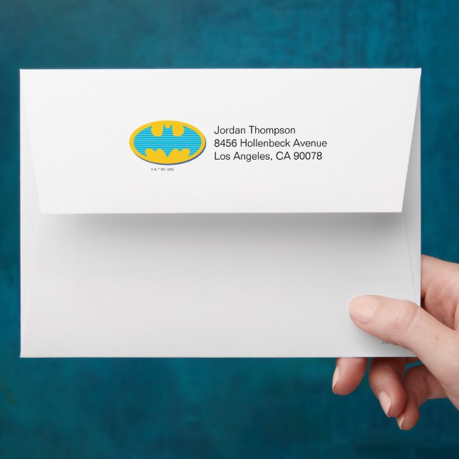 Enveloppe Batman | Symbole Cyan Stripes (Hand)