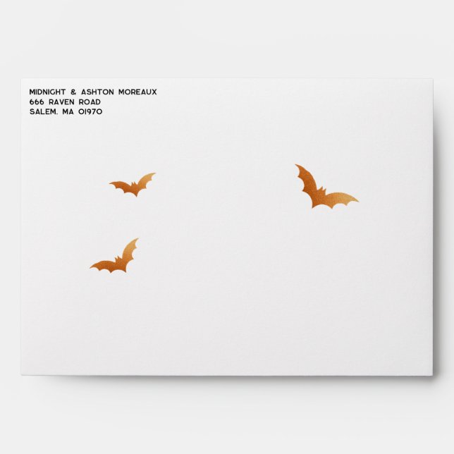 Enveloppe Bats Mariage Halloween Enregistrer La Date (Devant)