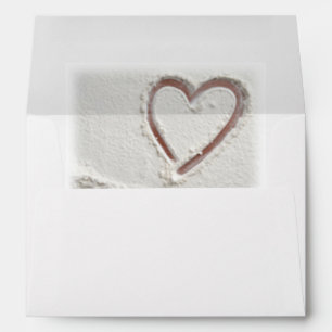 Enveloppe Beach Heart of Sand Mariage