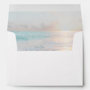 Enveloppe Beach Ocean Wave Sunset Peach Turquoise Custom