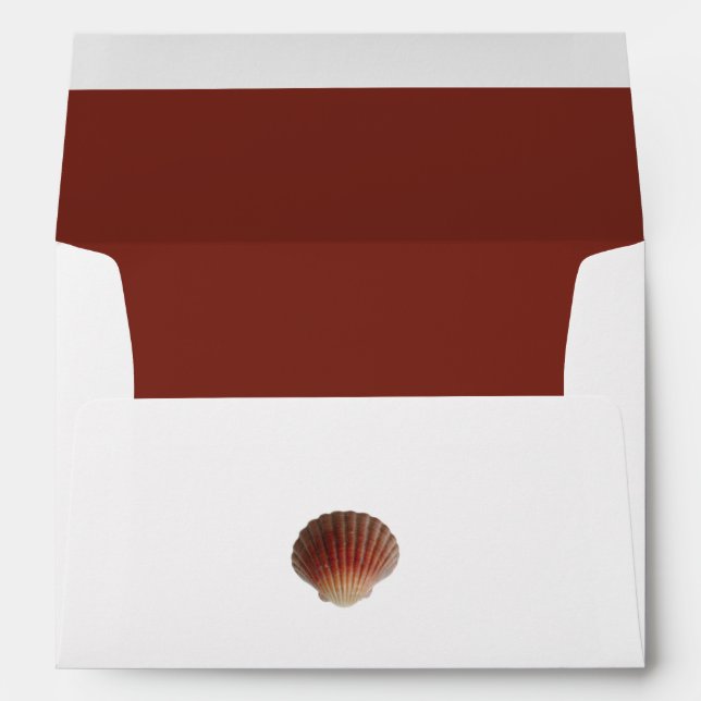 Enveloppe Beach Seashell Clams 5x7 Faire-part de mariage (Dos (Bas))