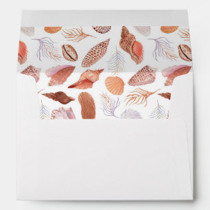 Enveloppe Beach Seashells Aquarelle Côte Chic Mariage