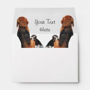 Enveloppe Beagle chiot mignon et chien maman