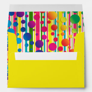 Enveloppe [Beatnik Bubbles] Polka rétro Point rayé Jaune