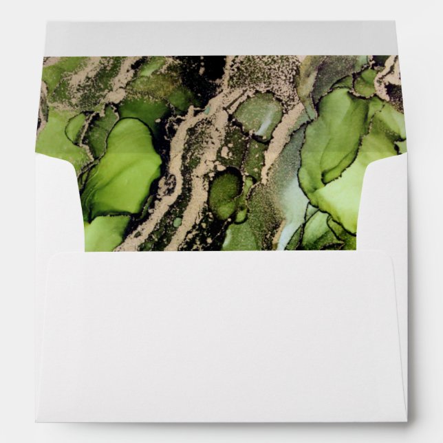 Enveloppe Beau Art Moderne Vert (Dos (Bas))