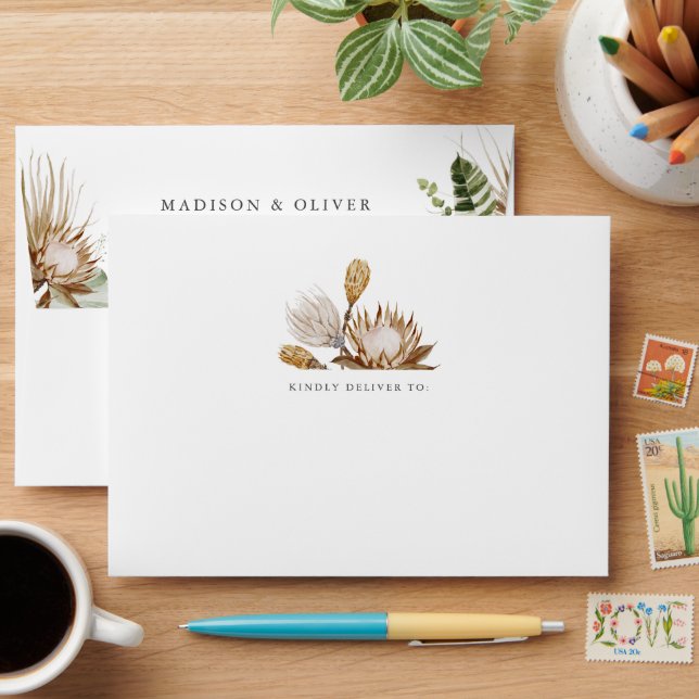 Enveloppe Beau Mariage botanique Boho (Desk)