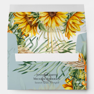 Enveloppe Beau Mariage en herbe Pampas tournesol