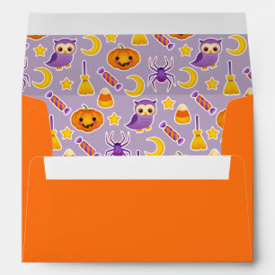 Enveloppe Beau Motif d'Halloween violet orange