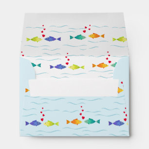 Enveloppe Beau poisson romantique dans l'océan tombent amour