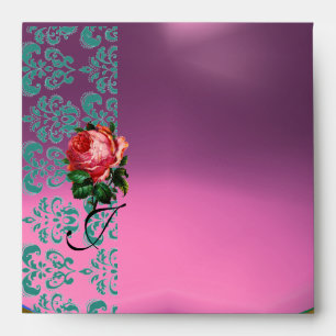 ENVELOPPE BEAU ROSE ROSE ROSE LILAC AQUA BLEU TURQUOISE DAMA